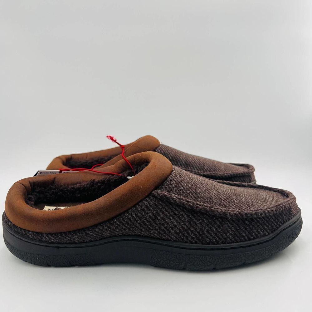 Dearfoams Men's Cozy Comfort Will Moc Toe Clog Brown Slipper Size 9-10 - Picture 8 of 13